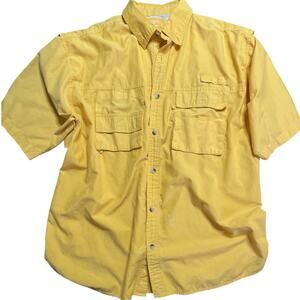 Lyndon & Co. Vented Short Sleeve Yellow Fishing Sport Shirt XL